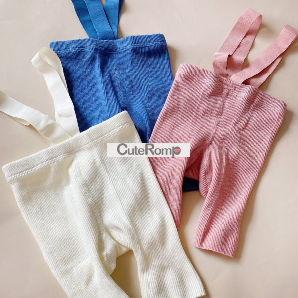 Summer Baby Suspender Tights Boy Girl Clothes Solid Leggings High Elasticity Cotton Baby Accessories Infant ribbed leggings 2