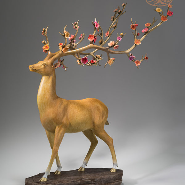 The Moral of Health and Happiness Copper Deer Statue Home Office Room Desktop Fengshui Decoration Collect Ornaments Gifts 2