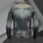 2021 Spring Autumn New High Quality Men's Embroidered Single Breasted Slim Hip Hop Long Sleeve Men's Denim Jacket 3