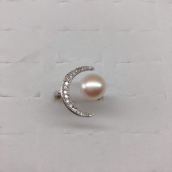 Hot Promotion Moon Ring Mountings Base Findings Women Accessories Jewelry Settings Parts for Girls Pearls Beads Stones Agate 2