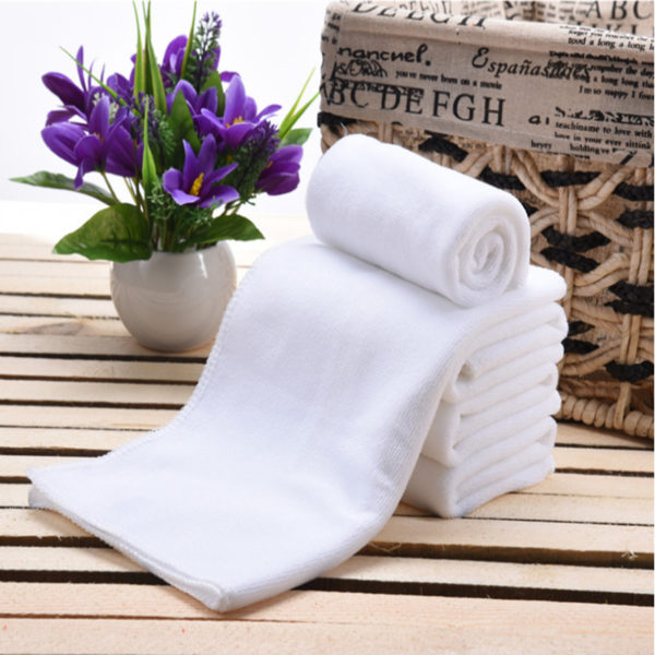 10PC White Ultra Soft Microfiber Fabric Face Towel Hotel Bath Towel Wash Hand Towels Portable Terry Towel Multifunctional Towel 1