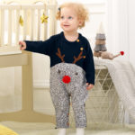 Christmas Infant Romper Knitting Sweater Baby Onesie Cartoon Deer Baby Boy Jumpsuit Newborn Baby Clothes 3