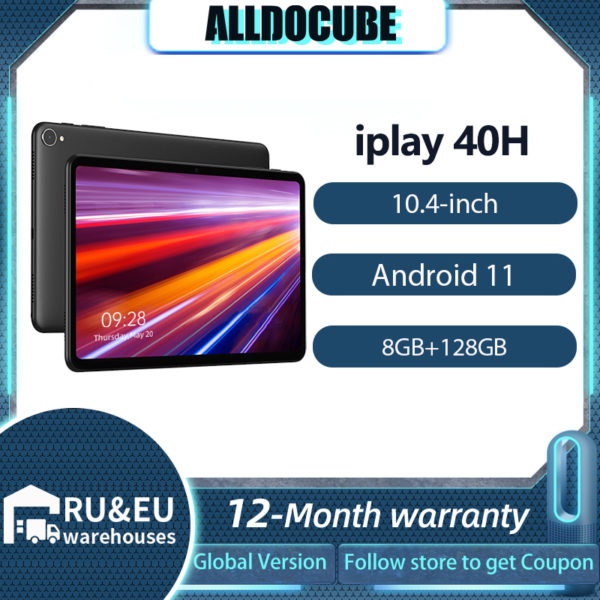 ALLDOCUBE iPlay 40H 10.4 inch Android 11 Tablets 8 GB Ram 128 GB ROM Unisoc Tiger T618 Octa-core Tablet PC 2000*1200 4G LTE 1