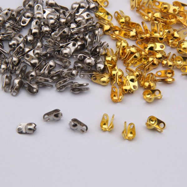 500pcs 2mm Hole Bead Buckles Bead Chain Buckles for Jewelry Making Accessories, Suitable for 1.5mm or 2mm Bead Chain 1