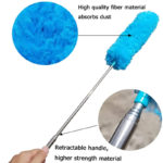 Extendable Telescoping Microfiber Duster Bendable Washable Household Cleaning Dusting Brush for Home Office Car Blue Pink 1Pcs 6