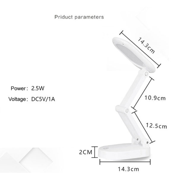 5v USB Desk Lamp Foldable LED Study Lamp Table Stand With USB Charge Port Touch Dimming Night Reading Lamp Lampe De Bureau 2