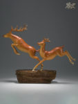 Double Fortune Copper Deer Statue Home Office Room Desktop Decoration Collect Ornaments Gifts 4