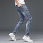 NEW Summer Blue Men's Jeans Pants European Brand Straight Elastic Cotton Business Pant Classic Style Jeans Denim Man Trousers 5