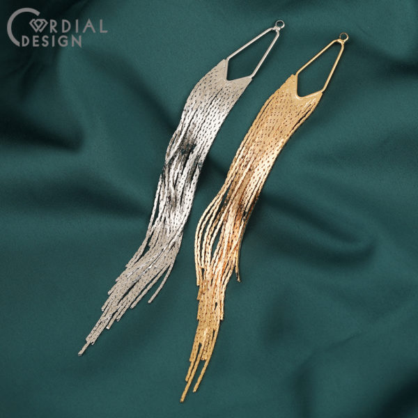 Cordial Design 20Pcs 12*124MM DIY Earrings Accessories/Tassel Shape/Genuine Gold Plating/Hand Made/Jewelry Findings & Components 2