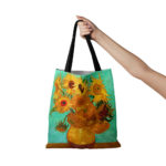 New Women Canvas Shopper Bag High Quality Tote Bag With Zipper Van Gogh Large Capacity Shoulder Bags Fashion ECO Shopping Bags 5