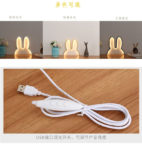 Rabbit small night light USB powered LED light cute animal LED children baby bedside light bedroom small night light holiday gif 4