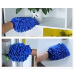 Car Microfiber Soft Hand Towel Coral Chenille Washing Double Side Cleaning Glove 4