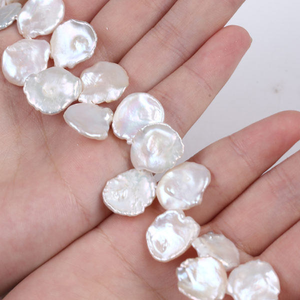 13-15mm Good Quality Nice Surface Keshi Pearl Natural White Color Top Drilled Petal Beads Pretty Accessories 2