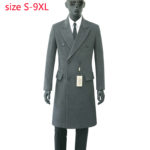 2020 New Arrival High Quality Autumn Wool Overcoat Double Breasted Coat Men Fashion Trend Casual Thick Super Large Size S-8XL9XL 4