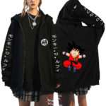 Newest Japanese Anime Hoodie Cosplay Saiyan Son harajuku Goku Pocket Hooded Sweatshirts Zip Hoodies Men/Women 4