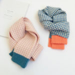 Children Korean Version Small Lattice Contrast Kids Woolen Scarf Autumn Winter New Baby Girls Baby Boys Warm Scarf Baby Scarf 3