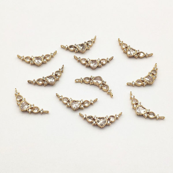 New Arrival! 10x25mm 50pcs Cubic Zirconia Heart Connectors for Handmade Necklace/Earring DIY Parts,Jewelry Accessories Findings 1