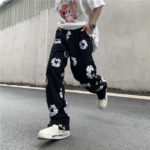 Style Jeans Vibe Patchwork Casual Mens Flower Straight Pants Harajuku Print Ripped Oversize Denim Trousers Harajuku Streetwear 3