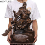 Chinese Style Lucky Guanyunchang Resin Statue Home Living Room Office Table Ornaments Housewarming Birthday Christmas Gifts 1