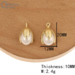 Cordial Design 100Pcs 12*20MM DIY Making/Earrings Accessories/Charms/Flower With Imitation Pearl/Tulip Shape/Hand Made/Pendant 3