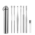 7pcs/set Ear Cleaner Wax Removal Tool Earpick Sticks Earwax Remover Curette Ear Pick Cleaning Ear Cleanser Spoon for Ear Care 2