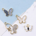 50pcs/lot Alloy oil dripping pendant butterfly bee DIY jewelry making accessories Earring Pendant handmade material 1