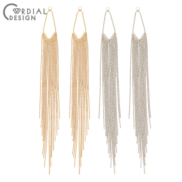 Cordial Design 20Pcs 12*124MM DIY Earrings Accessories/Tassel Shape/Genuine Gold Plating/Hand Made/Jewelry Findings & Components 1