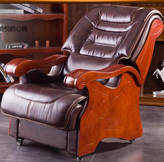 Boss chair. Real leather can lie in big chair. Office chair..013 1