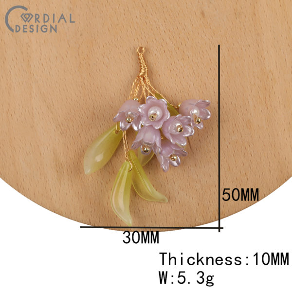 Cordial Design 30Pcs 30*50MM DIY Charms/Jewelry Accessories/Glass Pendant/Bouquet Shape/Jewelry Findings & Components/Hand Made 2