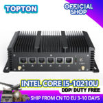 2021 10Th Gen Mini Pc Intel Core i5-10210U i3-8145U Barebone Rugged Industrial Computer 6 Lans Firewall Router Pfsense Server 4G 6