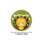 50pcs 1inch Round Cartoon Toys Animal stickers for kids Teacher Reward Encourage Sticker Office Stationery for children 4