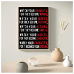 7 Rules of Life Watch Your Thoughts Motivational Poster And Print Canvas Painting For Bedroom Classroom Home Office 3