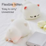 Touch Bedside Lamp Purr Cat Silicone Lighting Remote Control Kitten Nightlights USB Charging Led Lamps for Kids Baby Home Decor 3