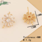 Cordial Design 30Pcs DIY Making/Jewelry Accessories/CZ Earrings Stud/Genuine Gold Plating/Jewelry Findings Components/Hand Made 5