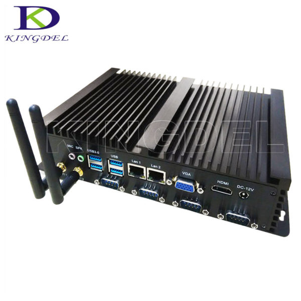 Kingdel Fanless Industrial Mini Computer i5 3317U Barebone Mini PC Celeron Windows 10 ITX Computer 2 LAN HDMI 4 COM 8USB Nettop 2