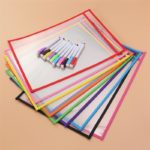 20pcs Reusable Storage Bag Office Supplies Transparent PVC Sewing Bag Reusable Dry Erase Pockets(10 Standard Bags + 10 Pens) 3