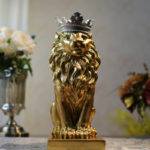 Nordic Crown Lion Sculpture Home Office Bar Goalkeeper Lion Resin Statue Model Crafts Ornaments Animal Tuscan Design Decor Gift 3