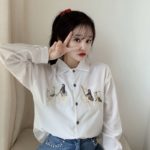 Harajuku Streetwear Blouses Women Embroidery White Shirt Long Sleeve Casual Loose Female Korean Style Blusas Spring Woman Shirts 4