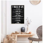 7 Rules of Life Watch Your Thoughts Motivational Poster And Print Canvas Painting For Bedroom Classroom Home Office 4