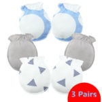 3 Pairs Fashion 0-6 Months Kids Anti Scratching Gloves Newborn Protection Face Cotton Mittens 5