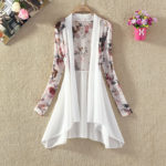 Summer Women's Chiffon Mesh Cardigan Printed Mid-length Shawl Thin Middle-aged Women Air-conditioned Shirt Jacket E93 3