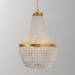 Vintage Gold chandelier lighting K9 crystal bead suspension chandelier retro hanging lights living room bedroom kitchen dining 3