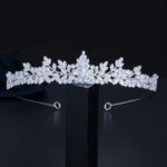 CWWZircons Marquise Cut Cubic Zirconia Flower Tiara Crown Wedding Hair Accessories for Brides Headwear Costume Jewelry A032 5