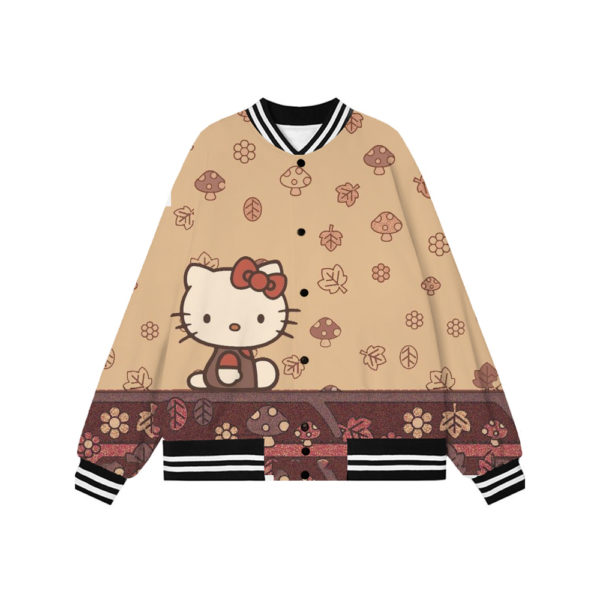 Hip-hop girl school uniform jacket cartoon anime Hello Kitty baseball uniform college style couple bomber jacket Harajuku jacket 1