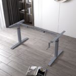 Manually Height Adjustable 70-113cm Lift Desk Columns, Hand Crank Mechanism, Steel Made 28kg 3