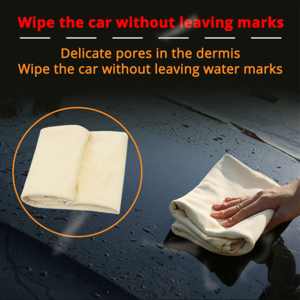 Natural Chamois free shape Clean Genuine Leather Cloth Car Auto home Motorcycle wash Care Quick Dry wash towel Super Absorbent 2