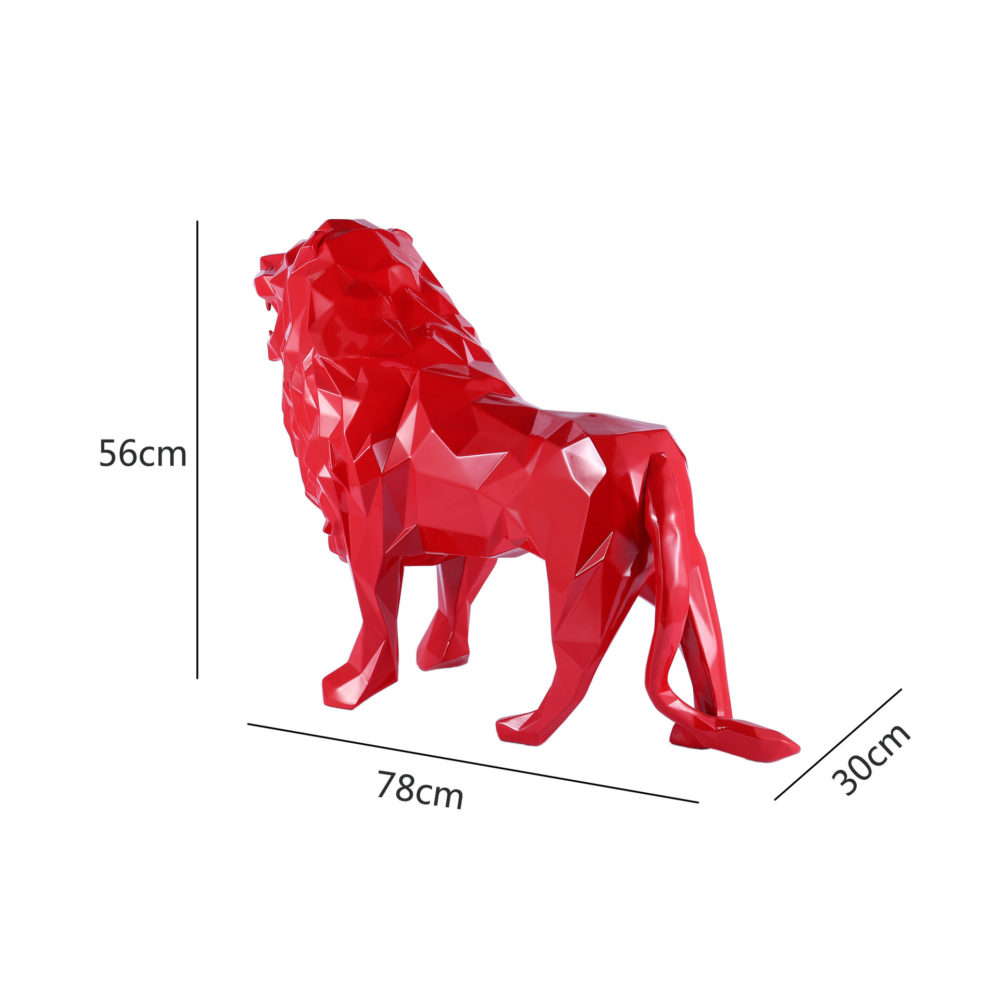 Premium Resin Geometric Lion Statue Office Living Room Ornaments Animal Sculpture 78*30*56cm Large Size Home Decor Accessories 6