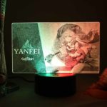 Genshin Impact Yan Fei 3d Led Anime Figure Lamp For Bedroom Manga Action Night Lights Bedside Tables Rechageable Sleeping Panels 3