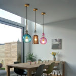 Nordic Creative Hanging Pendant Light multicolor glass pendant lamp for bedside living room restaurant LED E27 AC110V 220V 3