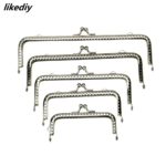 5 Pcs/Lot 5 Sizes Square Glossy Silver Basic Metal Purse Frame Kiss Clasp Lock DIY Bag Accessories 8.5/10.5/12.5/15.5/18CM 1